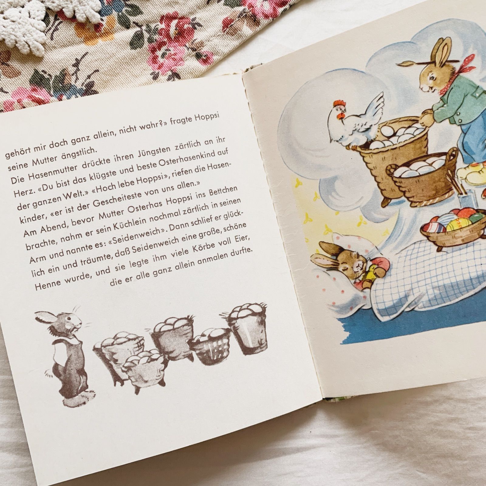 1961年 イースターのお話が描かれた小さなビンテージ絵本 洋書 ドイツ