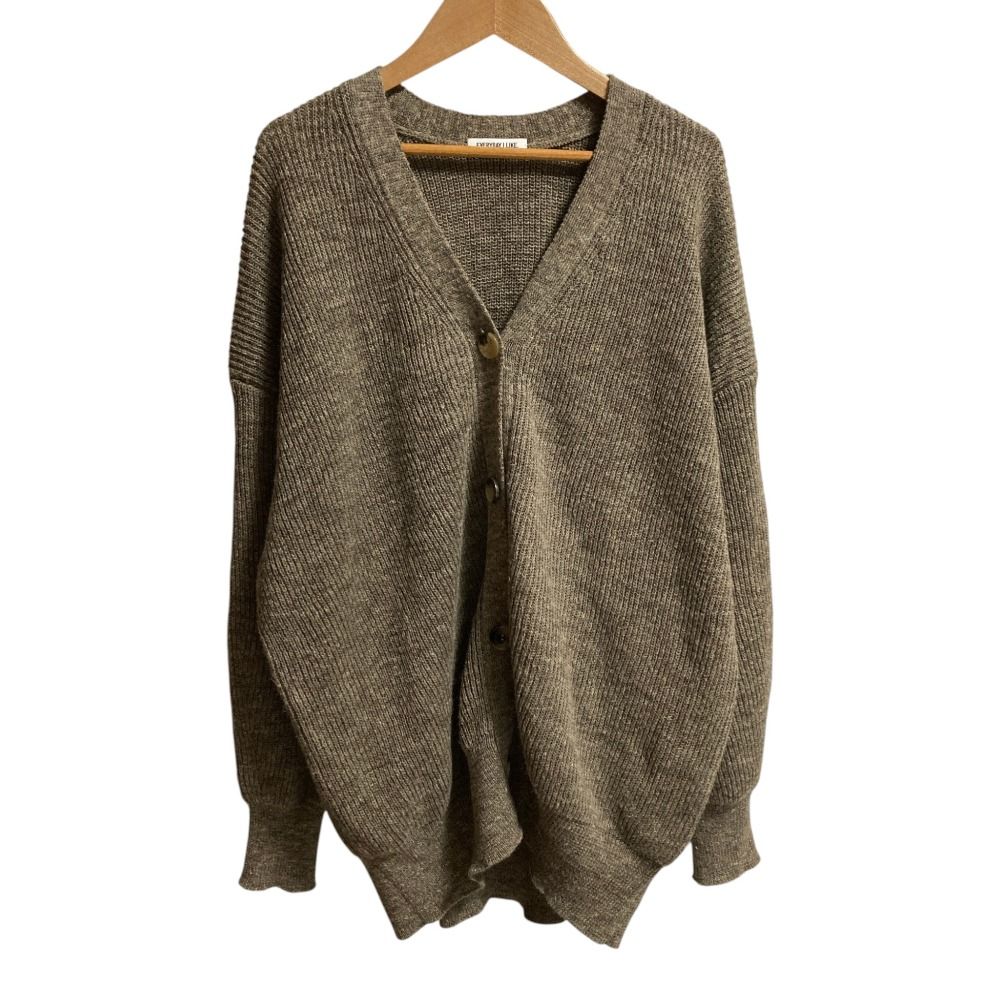 美品 EVERYDAY I LIKE リブニットカーディガン Vネック キャメル I 美