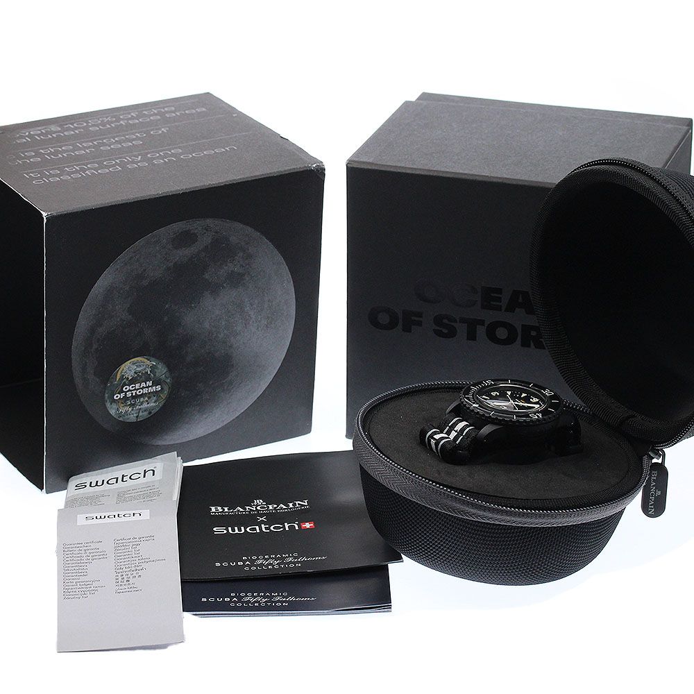  ブランパン Blancpain SO35B400 スウォッチ×ブランパン バイオセラミック スクーバ フィフティ ファゾムス 自動巻き メンズ 箱保付_946597 カーゴパンツ 自動巻き時計 腕時計(アナログ)