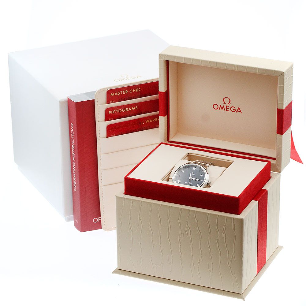  オメガ OMEGA 434.10.34.20.03.002 デビル プレステージ デイト 自動巻き ボーイズ 箱 保証書付き_946594 ユニセックス対応 自動巻き時計 腕時計(アナログ)