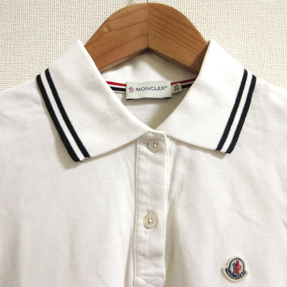 MONCLER モンクレール ﾎﾜｲﾄ 鹿の子 ﾎﾟﾛｼｬﾂ S MONCLER モンクレール