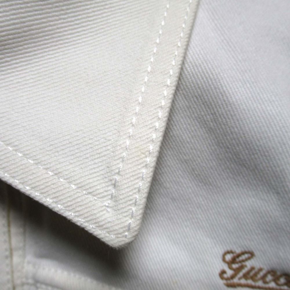 良品 GUCCI グッチ 胸ロゴ刺繍 デニムジャケット Gジャン ジージャン