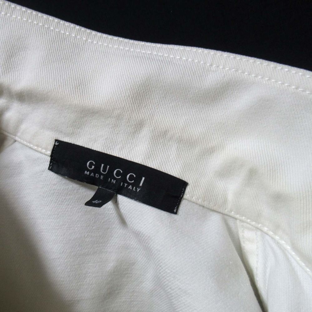 良品 GUCCI グッチ 胸ロゴ刺繍 デニムジャケット Gジャン ジージャン