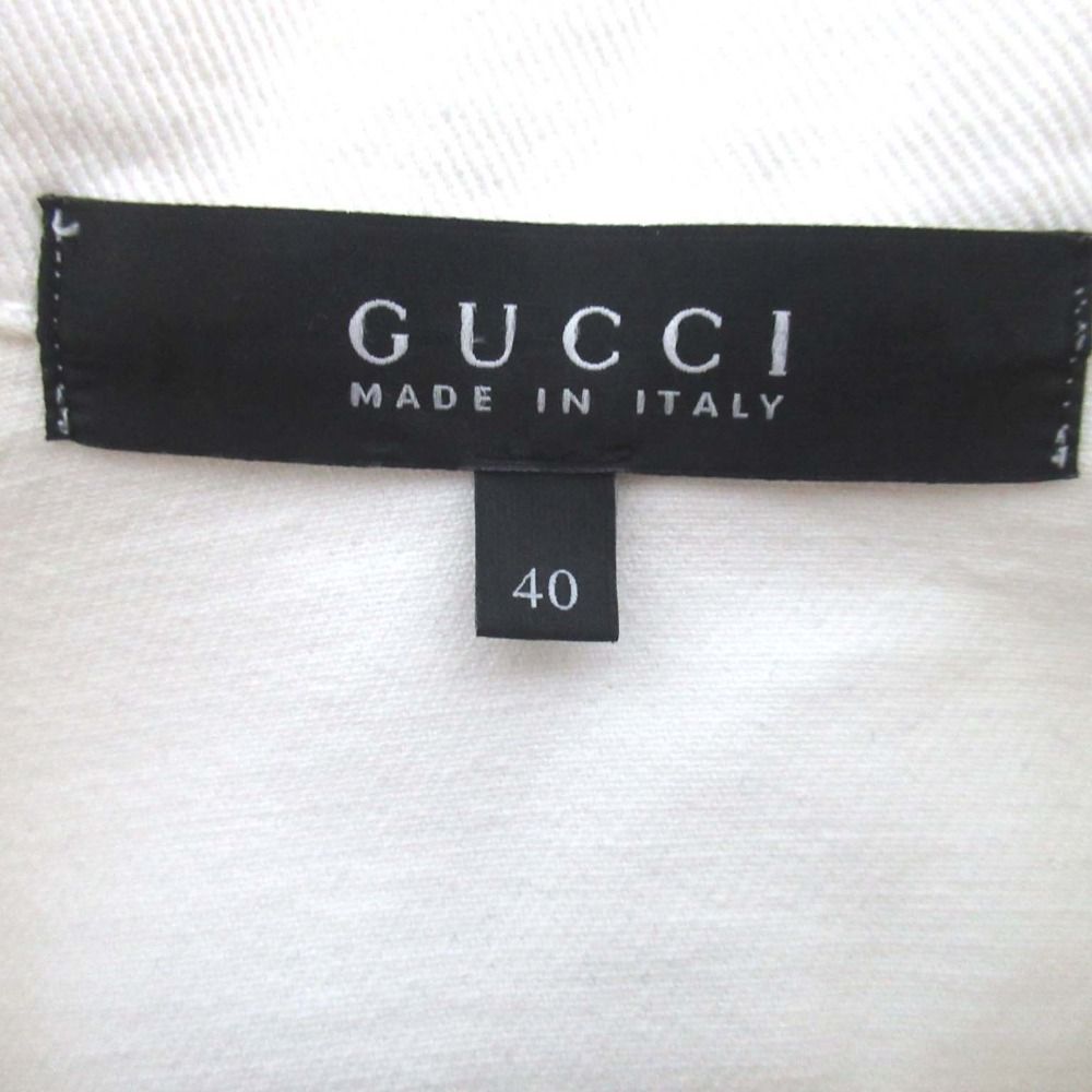 良品 GUCCI グッチ 胸ロゴ刺繍 デニムジャケット Gジャン ジージャン