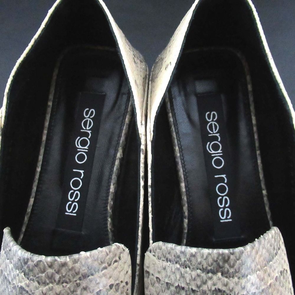 美品 Sergio Rossi セルジオロッシ SR1 パイソン片押し かかと踏み