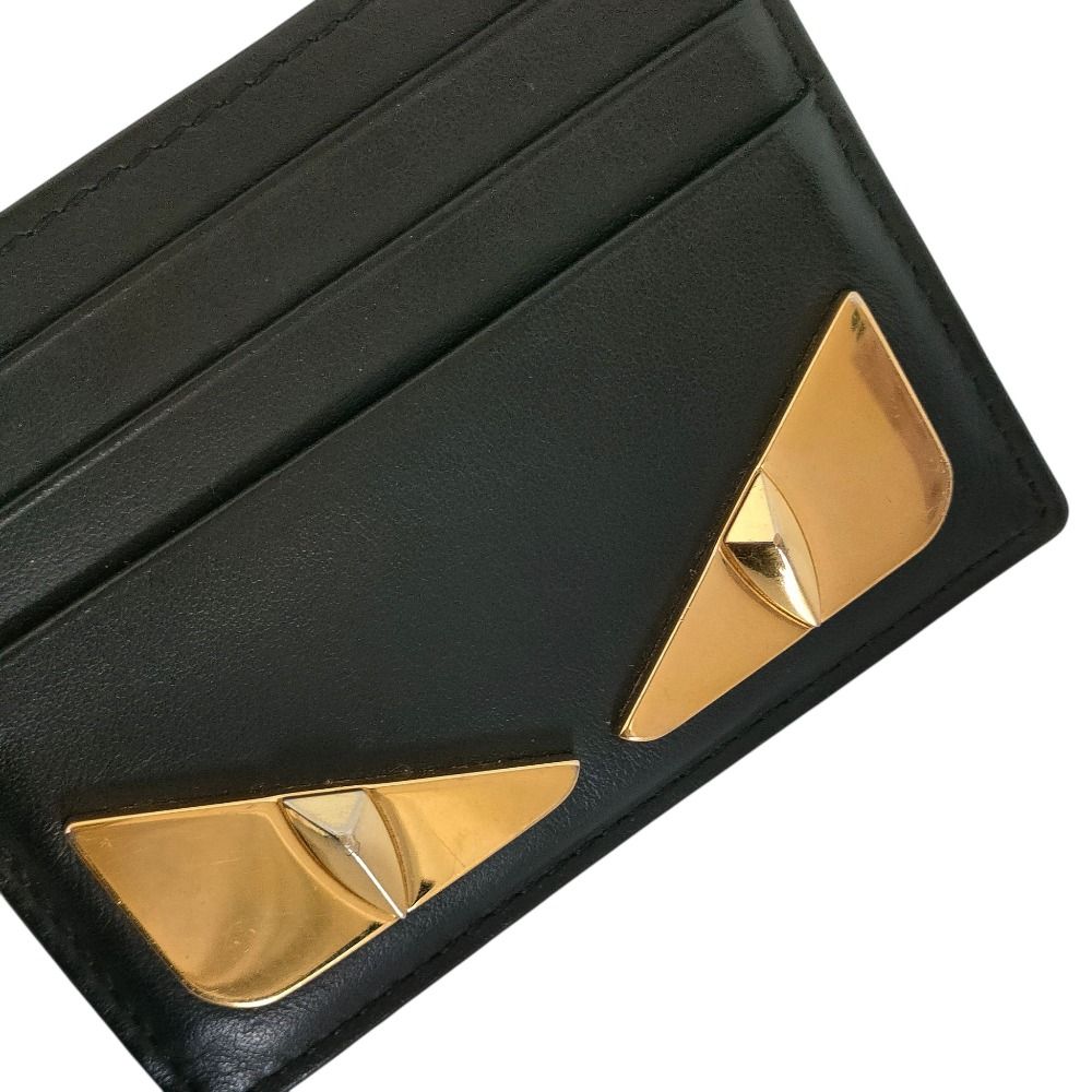 良品 FENDI フェンディ モンスター バグズアイ レザー パスケース
