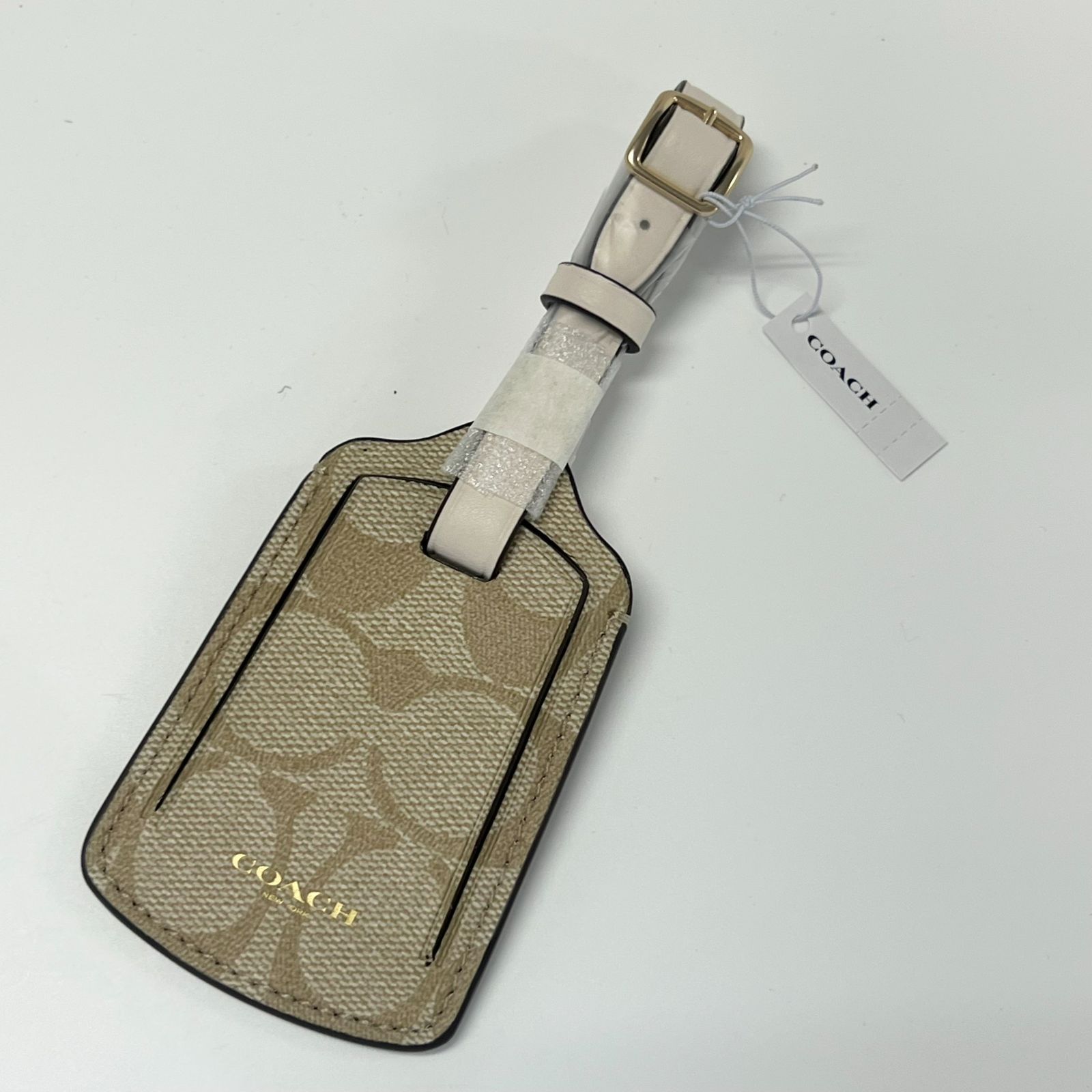コーチ COACH ネームタグ シグネチャー ラゲッジタグ グリーンマルチ