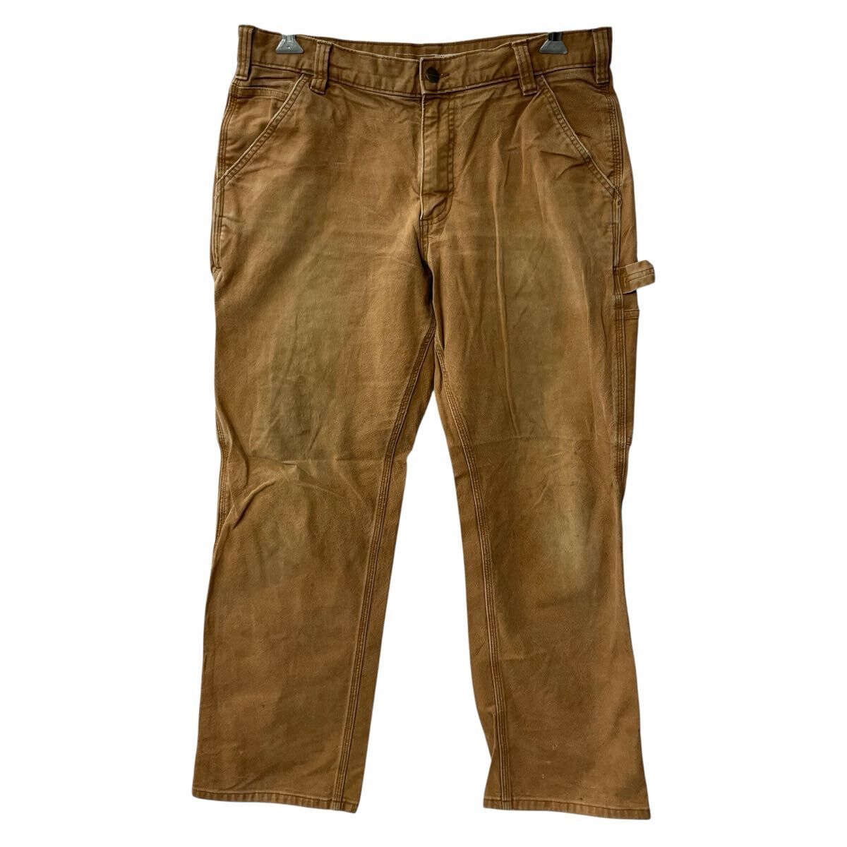 Carhartt ダック ペインターパンツ W34 ブラウン カーハート ジップアップ ペインター ダック地 ワークパンツ ボトムス 2603-163