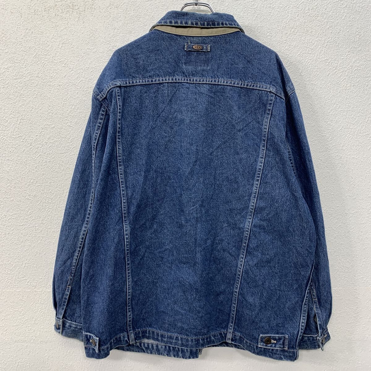 大人気，安い i.D. Wear デニムジャケット XL ブルー ボタン ジップ 