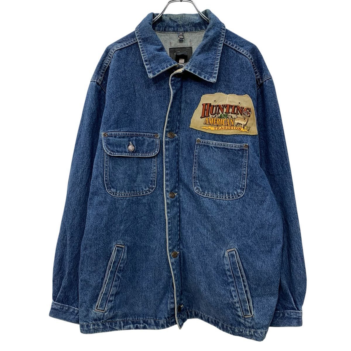 大人気，安い i.D. Wear デニムジャケット XL ブルー ボタン ジップ 