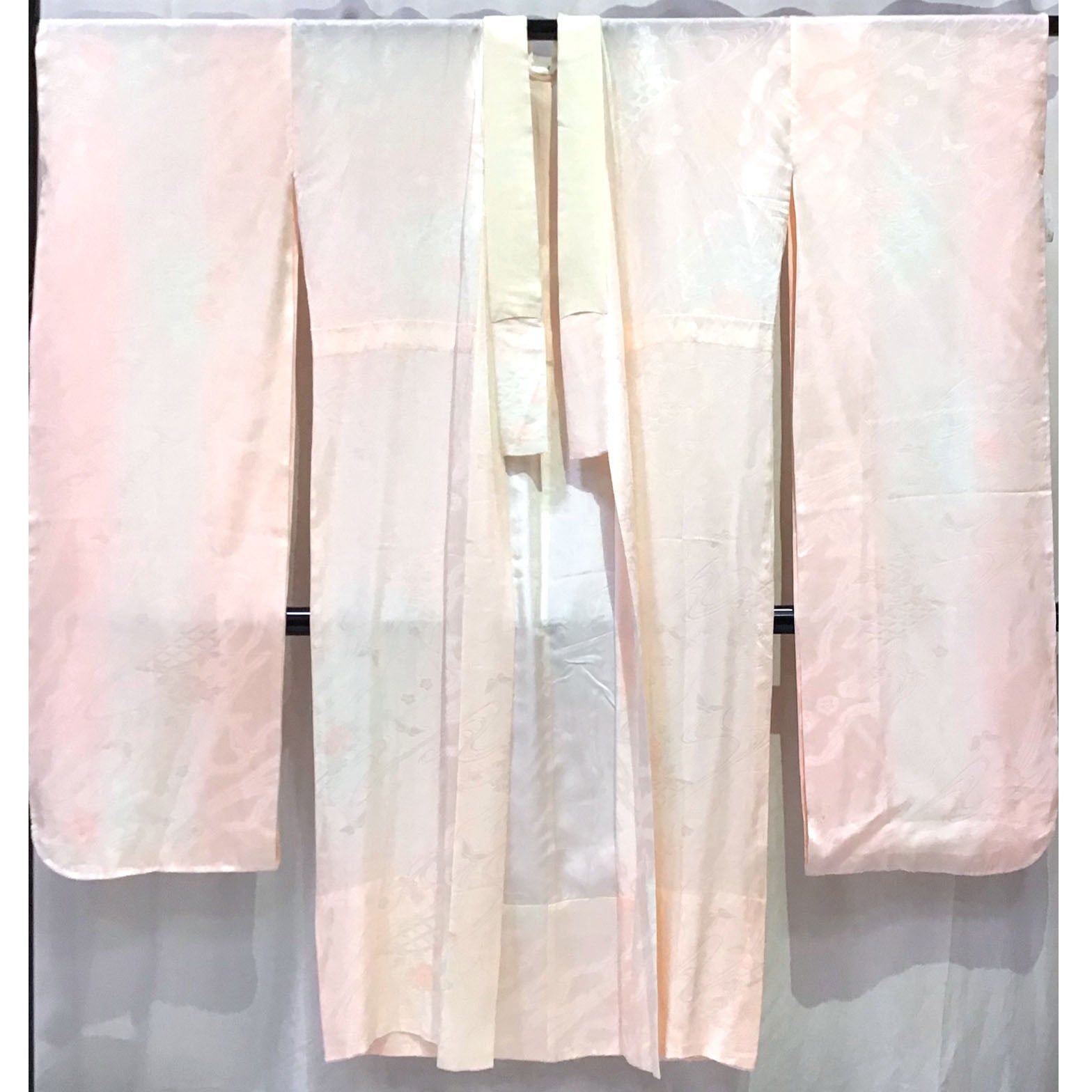 着物・長襦袢・流水・花・うすピンク系地・No.200701-2181・梱包サイズ60