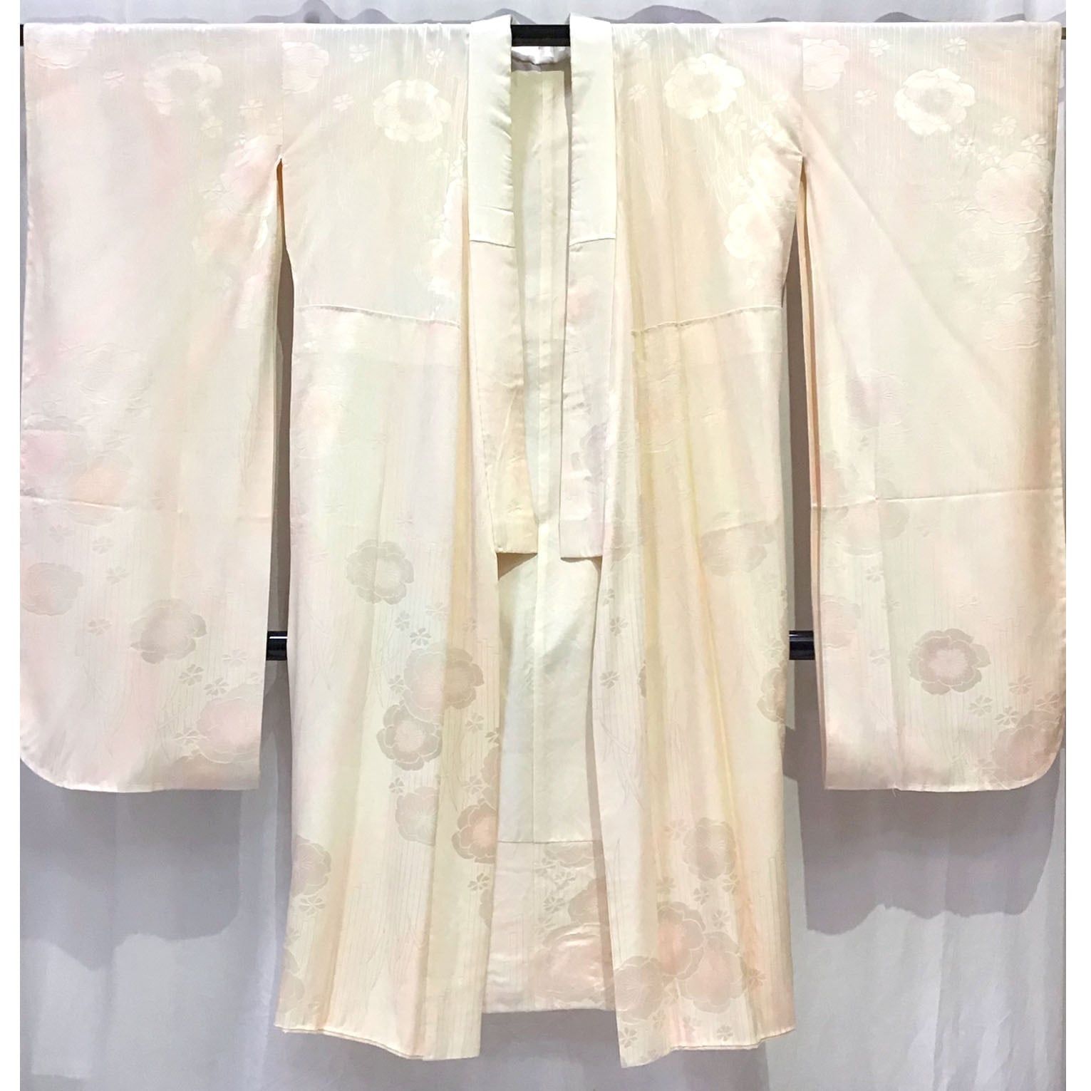 着物・長襦袢・花・ぼかしピンク・白系地・No.200701-2185・梱包サイズ60