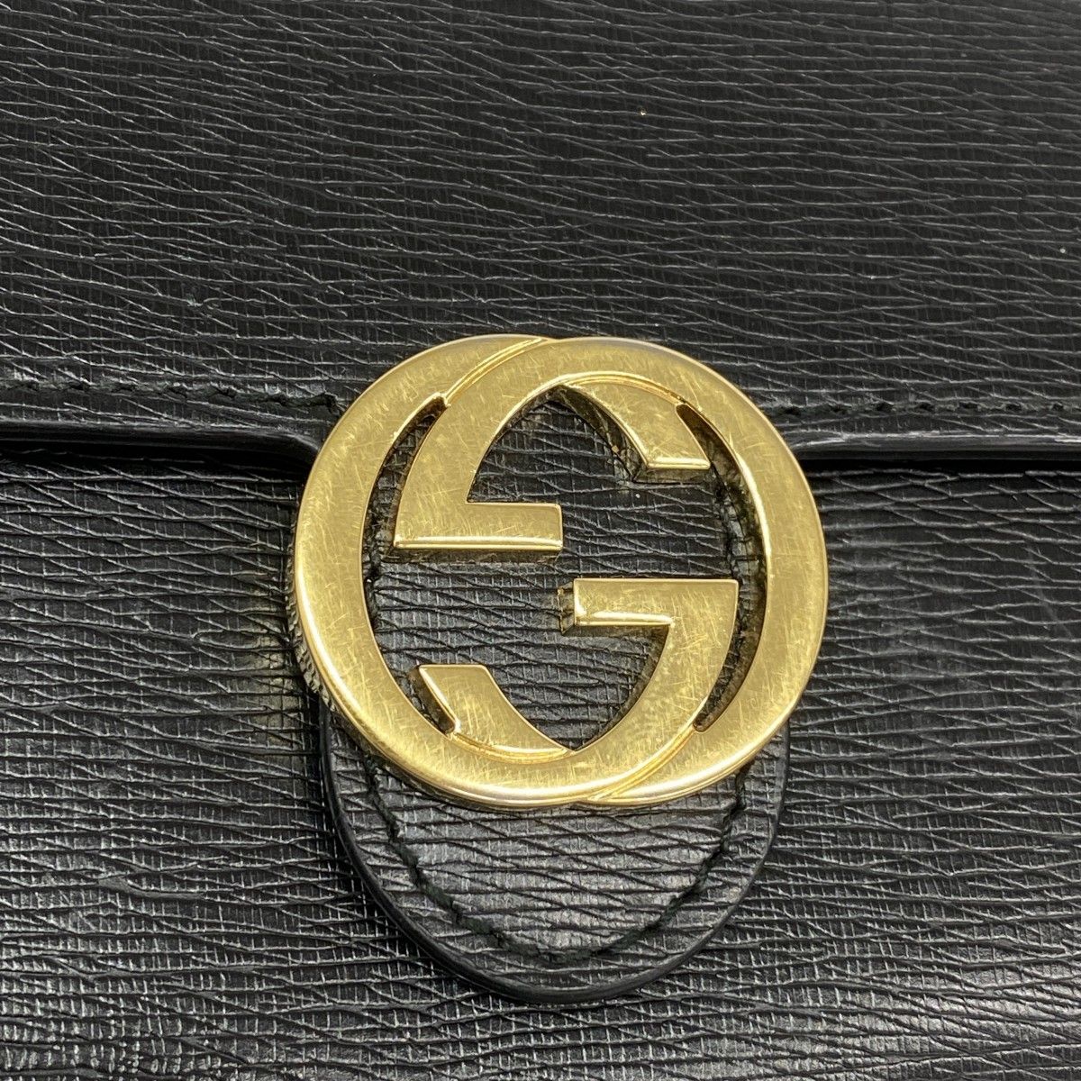 GUCCI◇長財布/レザー/YLW/無地/369663/インターロッキングG/スナップ