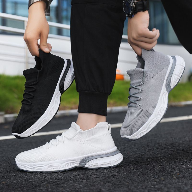 再入荷 スニーカー ニットスニーカー メンズ シューズ ランニングシューズ ウォーキングシューズ 厚底 通勤 通学 散歩 ウォーキング ランニング トレーニング シンプル おしゃれ ファッション