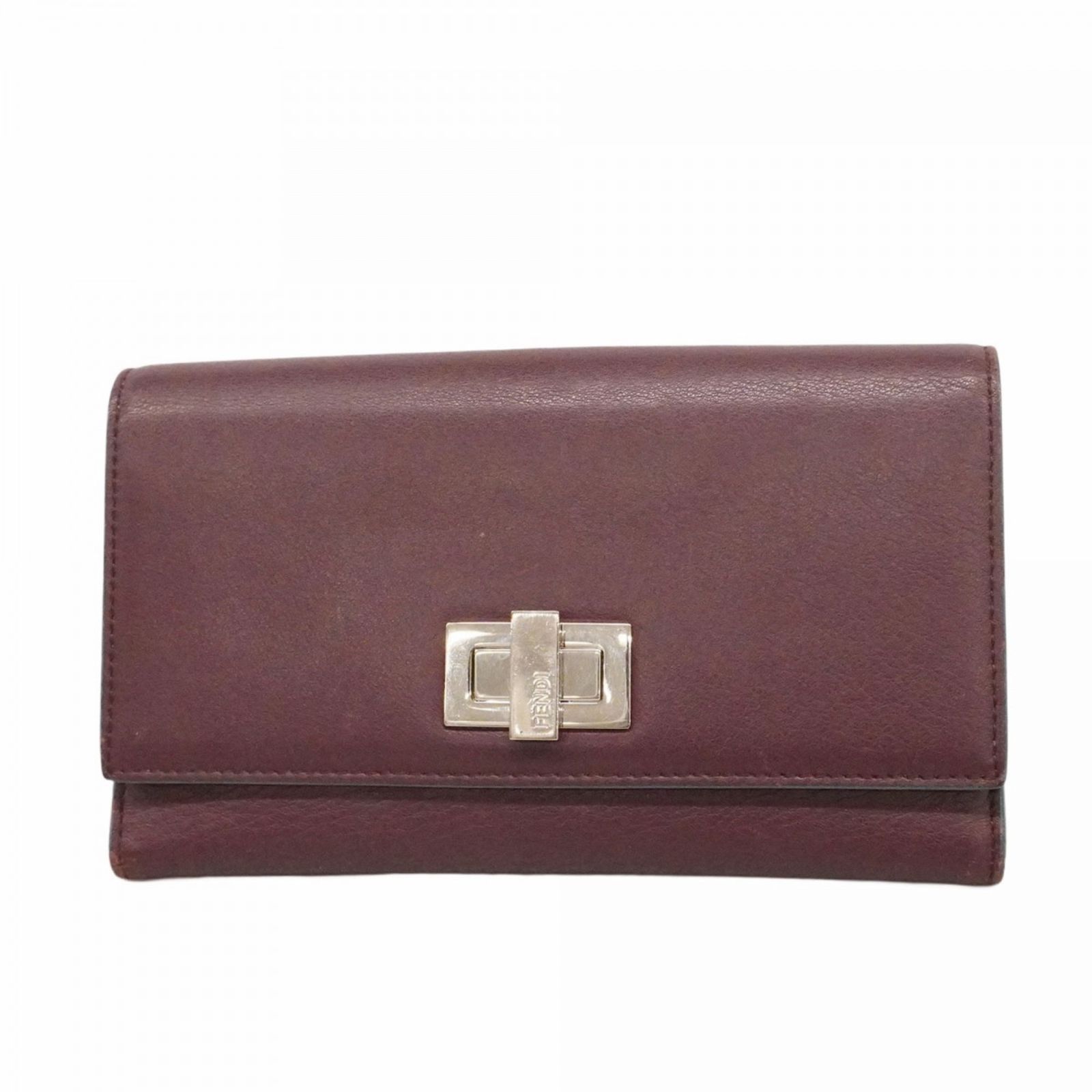 FENDI フェンディ □ レザー パープル系 長財布 ロングウォレット 