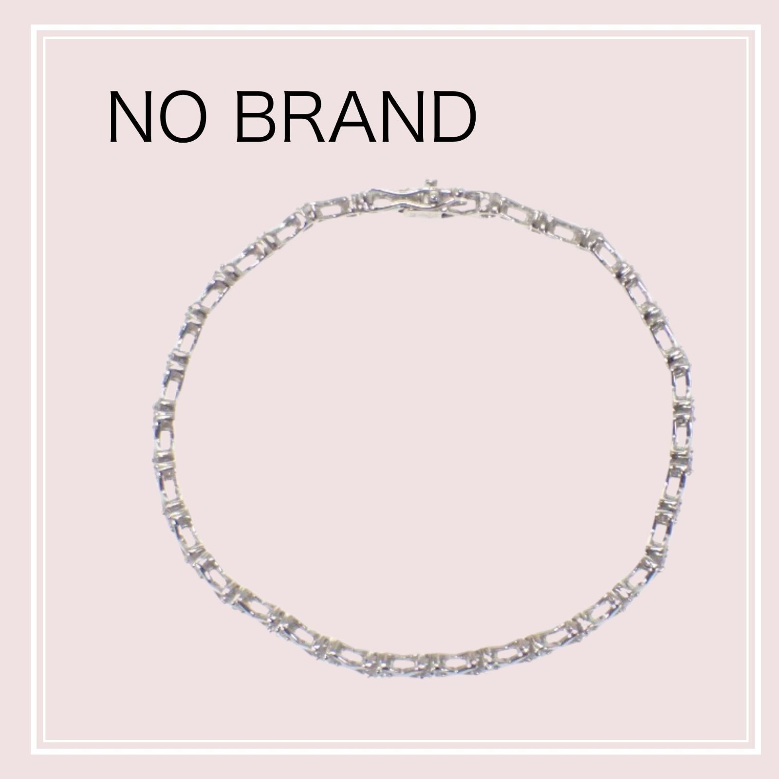 no brand】デザインジュエリー テニスブレス ブレスレット K18ホワイト 