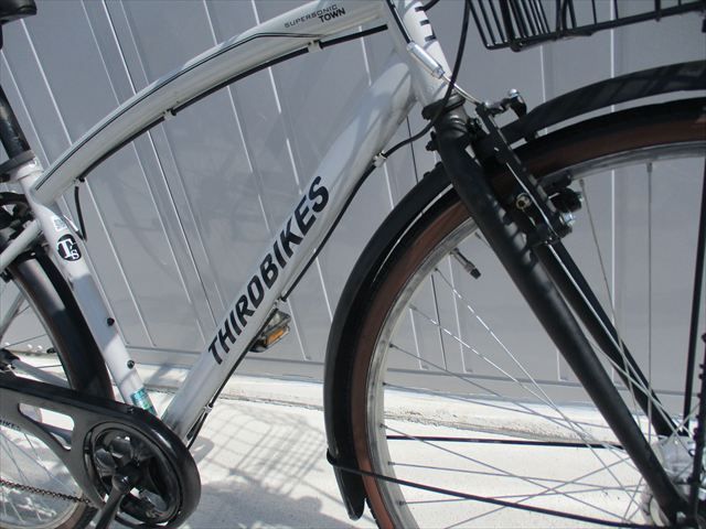E896整備済み完成車発送中古自転車【クロスバイク THIRDBIKES グレー