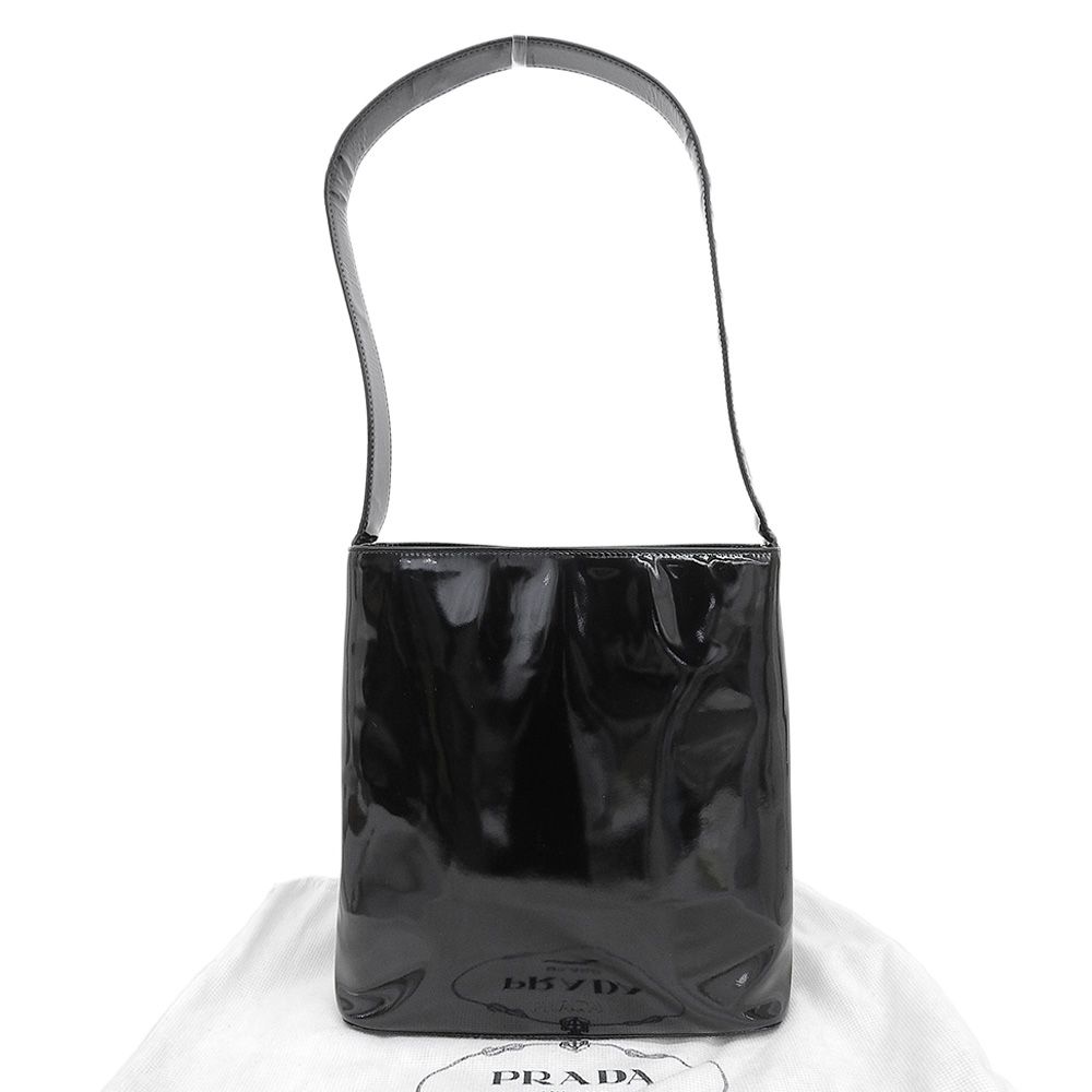 本物保証】 布袋付 プラダ PRADA ワンショルダーバッグ エナメル 