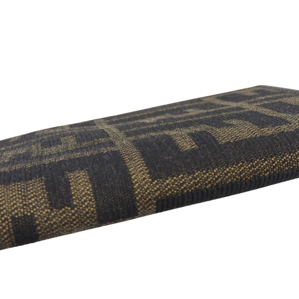 【美品】FENDI 長財布 ズッカ柄 FF ロゴ金具 フラップ キャンバス 本物保証】 フェンディ FENDI ズッカ柄 長財布 15827 キャンバス