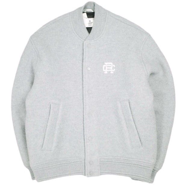 REIGNING CHAMP レイニングチャンプ 24AW MELTON WOOL COLISEUM JACKET ボイルドメリノウール スタジャン 24011071034630 M グレー スタジアムジャンパー 定価97,900円 バーシティジャケット アウター【中古】【REIGNING CHAMP】 REIGNING CHAMP レイニングチャンプ 24AW MELTON WOOL COLISEUM JACKET