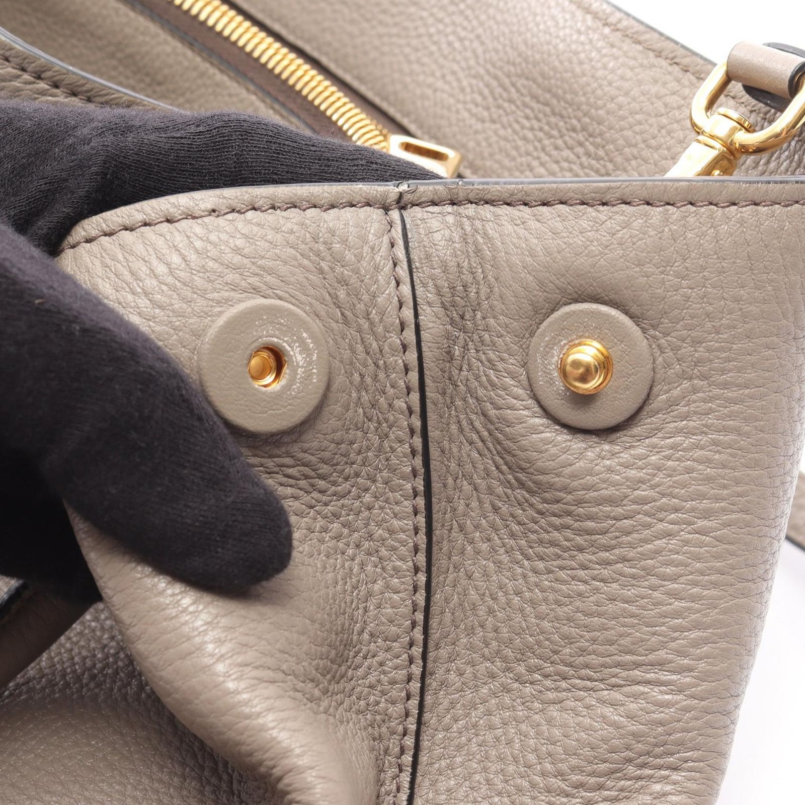 プラダ PRADA ハンドバッグ ヴィッテロダイノ グレージュ レザー 