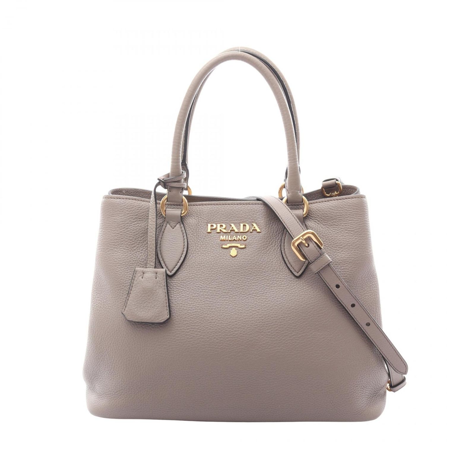 プラダ PRADA ハンドバッグ ヴィッテロダイノ グレージュ レザー 