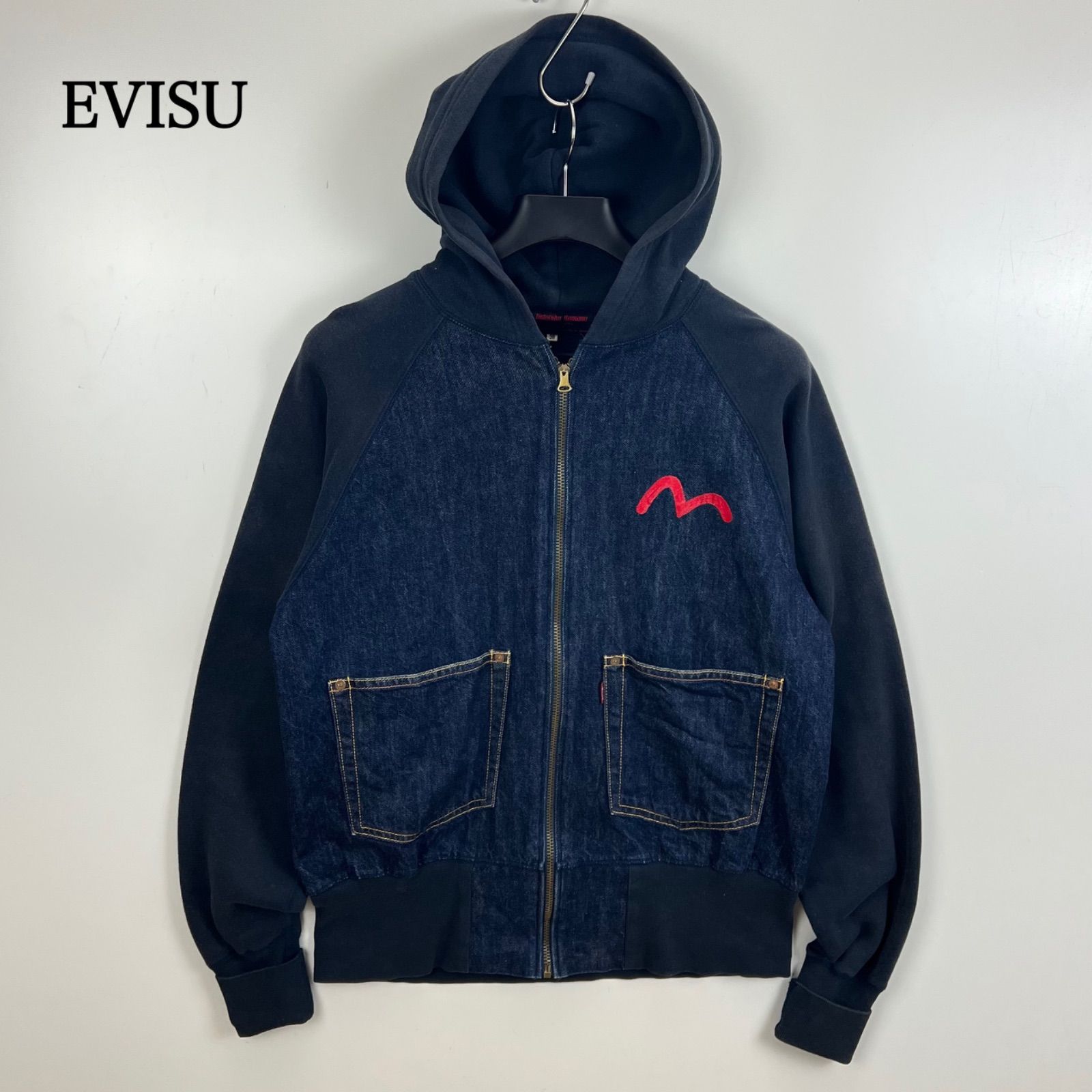 EVISU KAMOME denim zip hoodie 38 M エヴィス エビス カモメロゴ