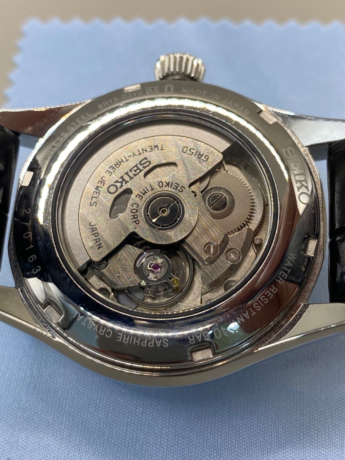  月末 セール げ中 稼動良好 SEIKO AUTOMATIC WATCH セイコー 自動巻き プレザージュ PRESAGE 裏スケ 6R15-03V0 腕時計 ジョガーパンツ 自動巻き時計 腕時計(アナログ)