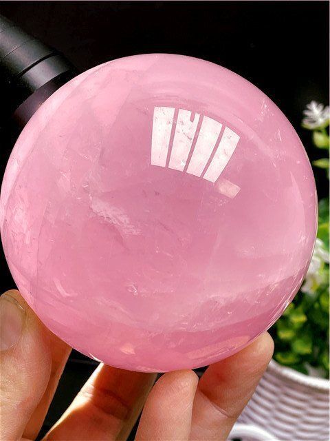 AAA級家庭円満 天然ローズクォーツ丸玉B90E1|169E02A