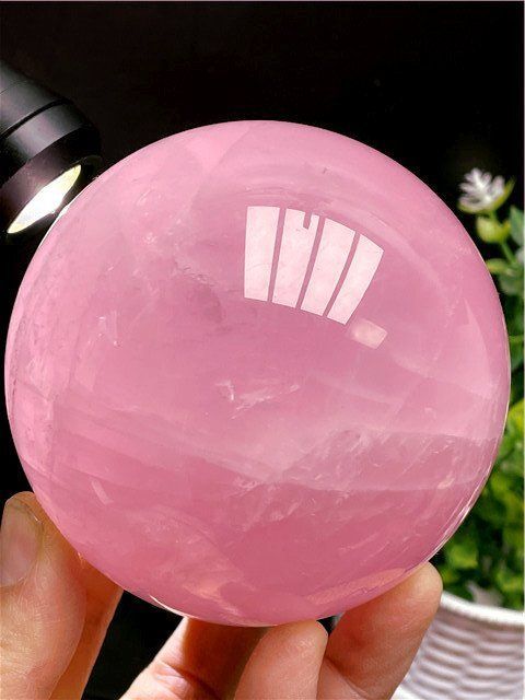 AAA級家庭円満 天然ローズクォーツ丸玉B90E1|169E02A