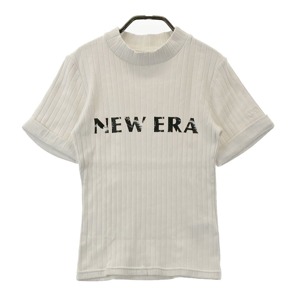 NEW ERA ニューエラ モックネック 半袖シャツ L ホワイト ゴルフ 総柄