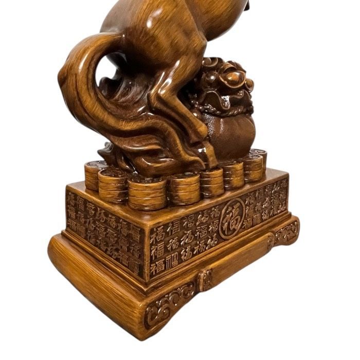  銭山馬 木目 木彫り風 開運 風水 金運アップ 財運アップ 招福 招財 置物 風水グッズ 開運祈願 金運祈願 1309-9 小型置物 置物 インテリア小物