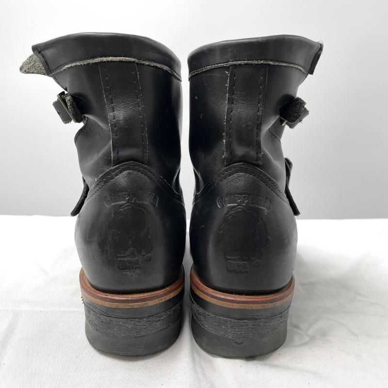 中古】90s CHIPPEWA エンジニアブーツ ブラック サイズ7E チペワ[17