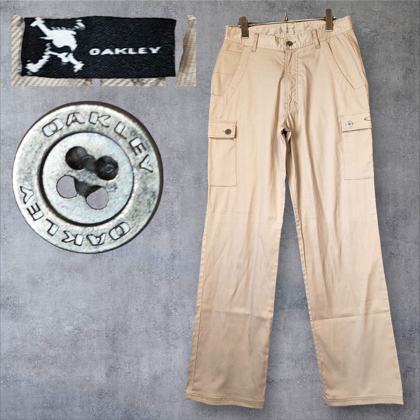 00s OAKLEY オークリー テック カーゴパンツ ベージュ W32 Lサイズ相当 