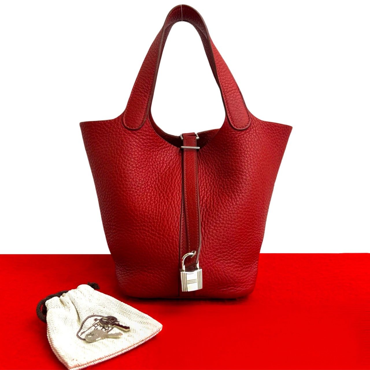 極 美品 鍵付き HERMES エルメス ピコタンロック PM トリヨン 