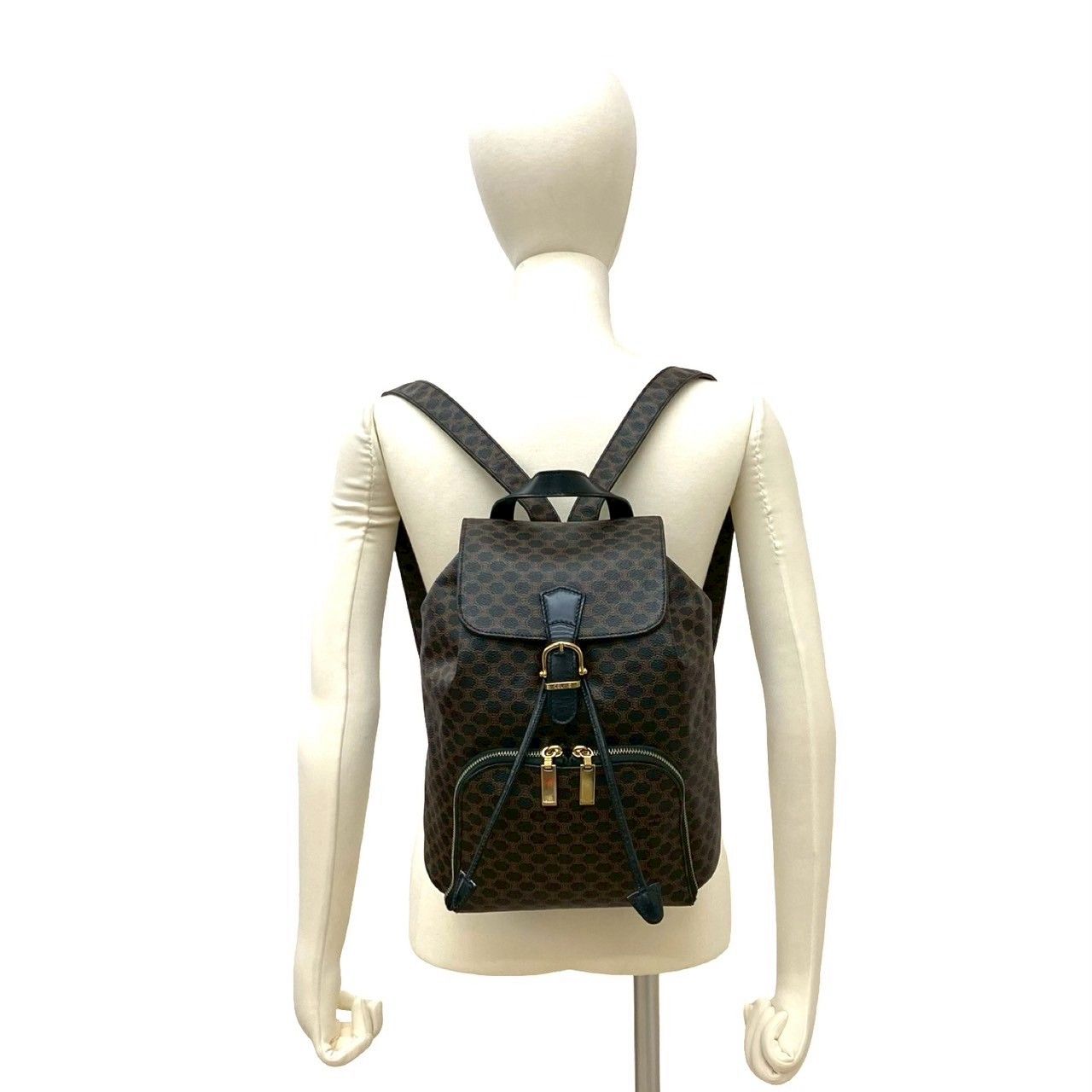 極 美品 CELINE セリーヌ ヴィンテージ マカダム ブラゾン 柄 レザー