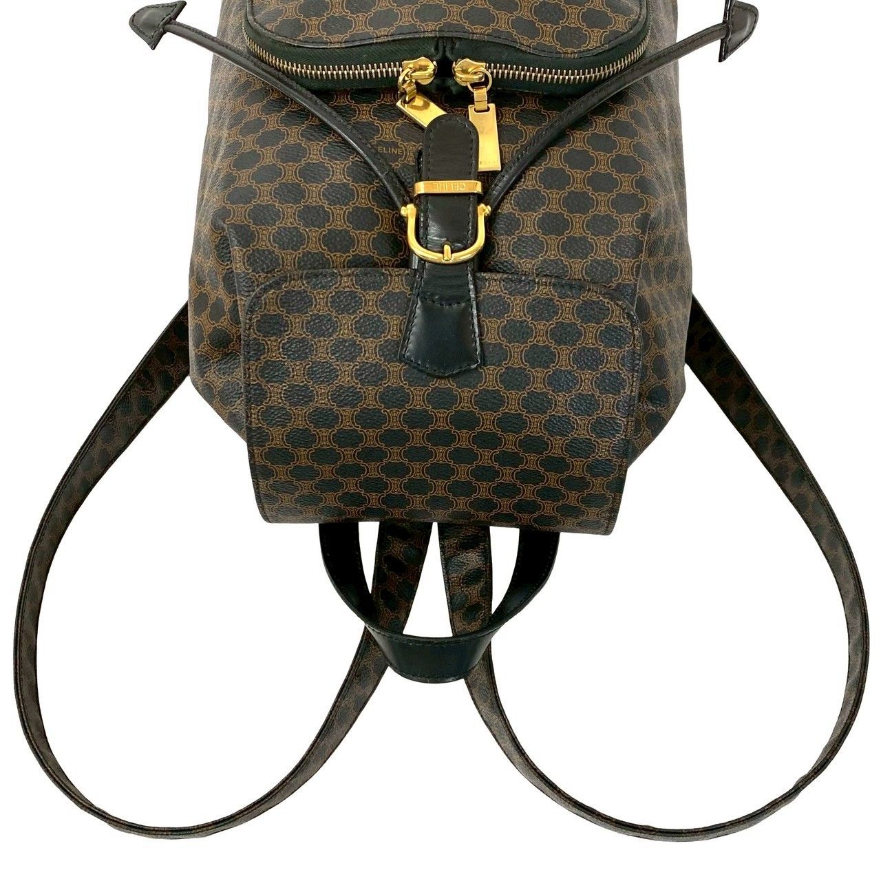 極 美品 CELINE セリーヌ ヴィンテージ マカダム ブラゾン 柄 レザー