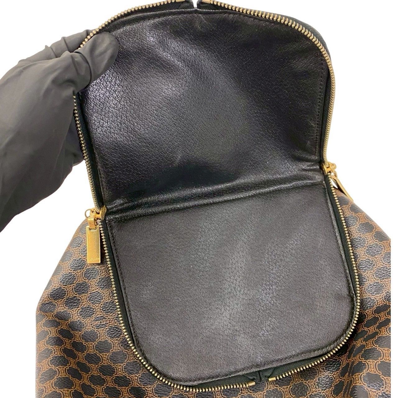極 美品 CELINE セリーヌ ヴィンテージ マカダム ブラゾン 柄 レザー