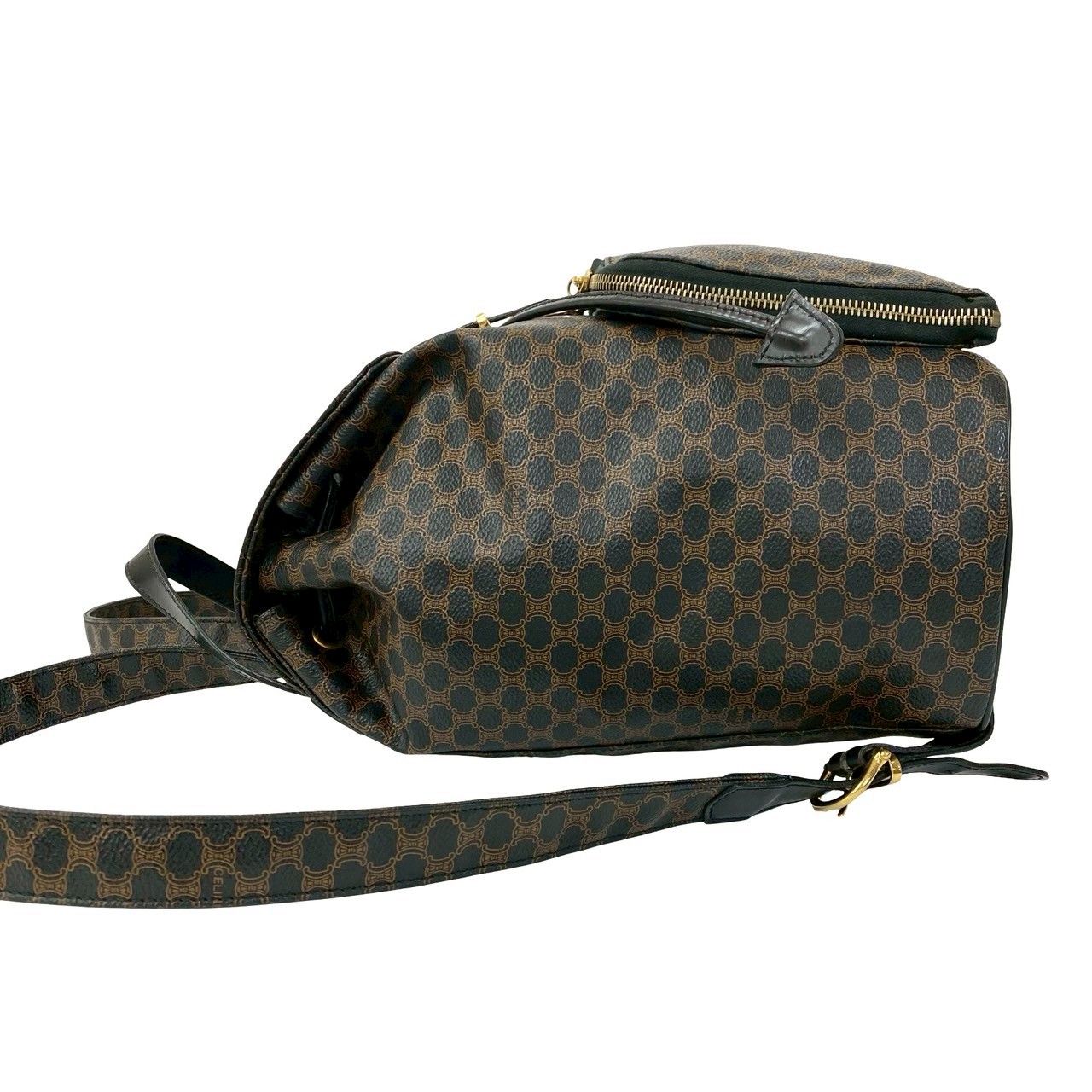 極 美品 CELINE セリーヌ ヴィンテージ マカダム ブラゾン 柄 レザー