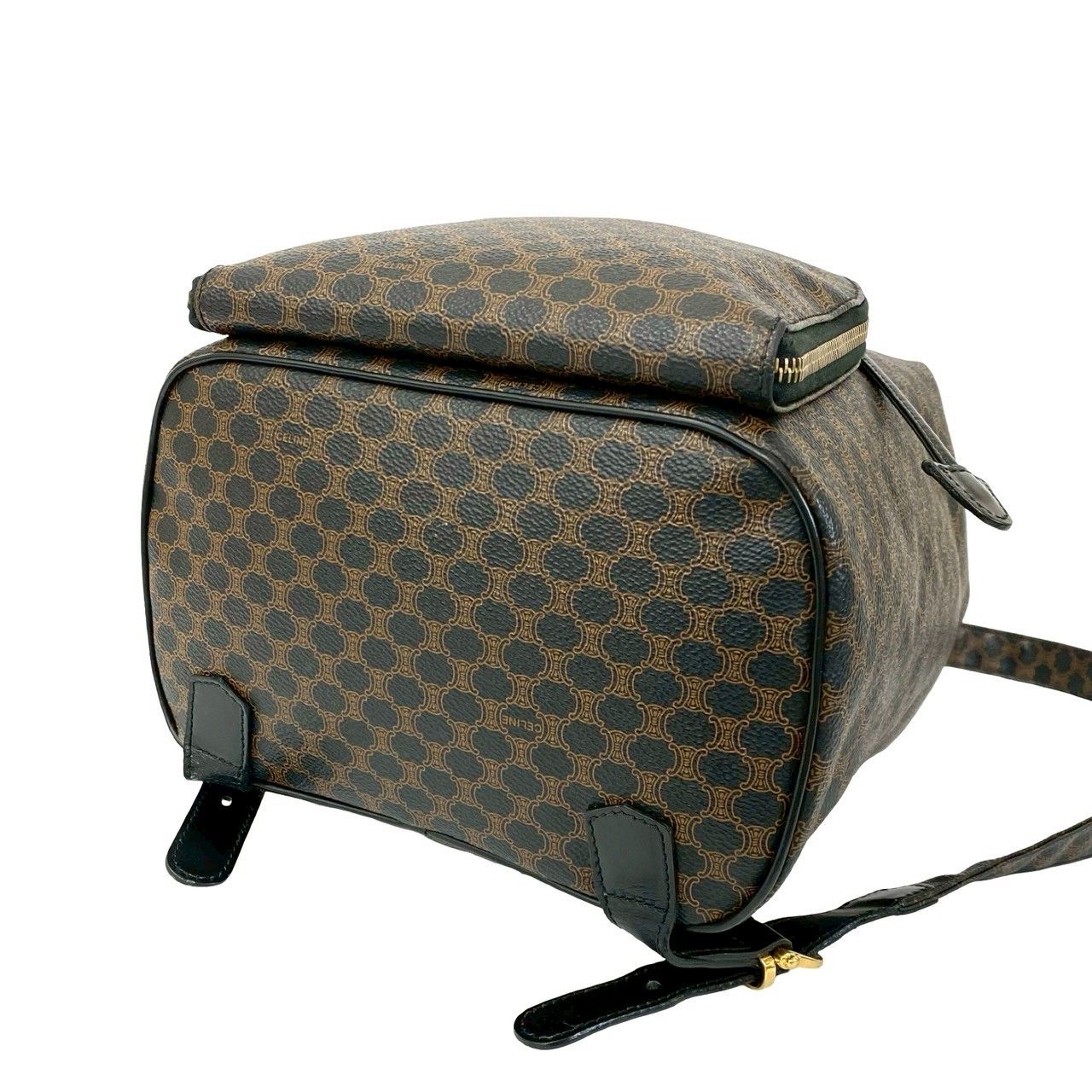 極 美品 CELINE セリーヌ ヴィンテージ マカダム ブラゾン 柄 レザー