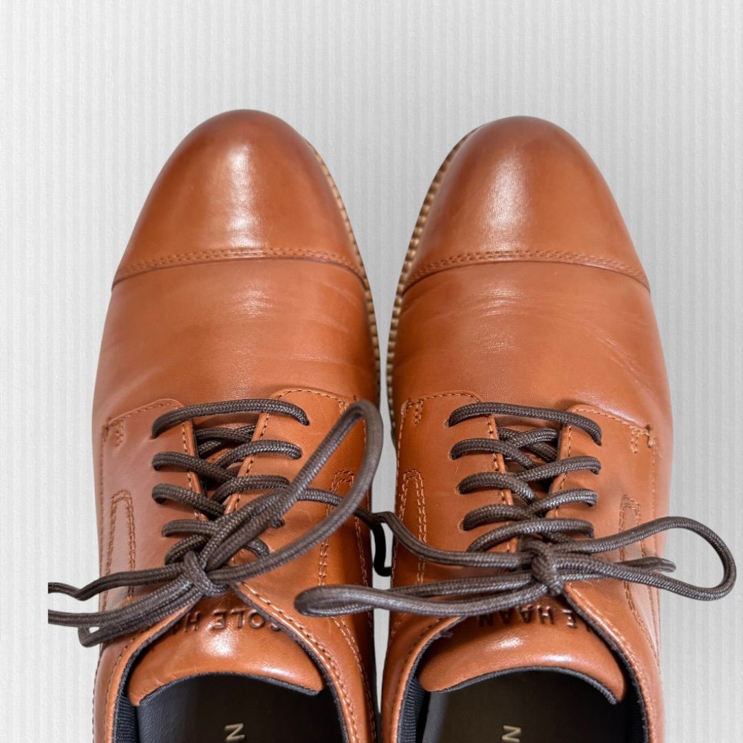 【美品】COLE HAAN Grand 360 ブラウン ドレスシューズ コールハーン】フレックスグランド360 25cm レースアップシューズ