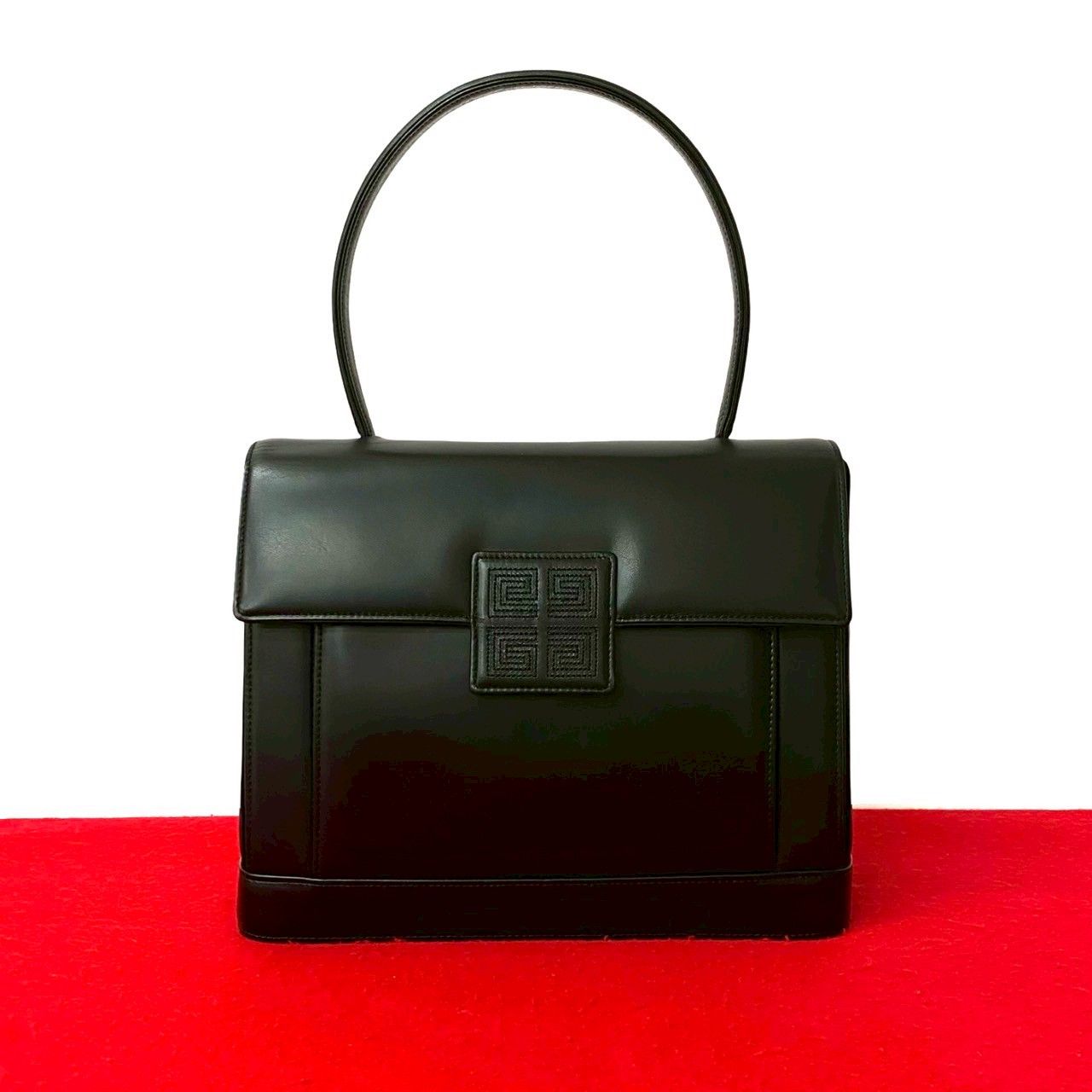 極美品】【ビンテージ】GIVENCHY 4Gナイロン×レザーショルダーバッグ 