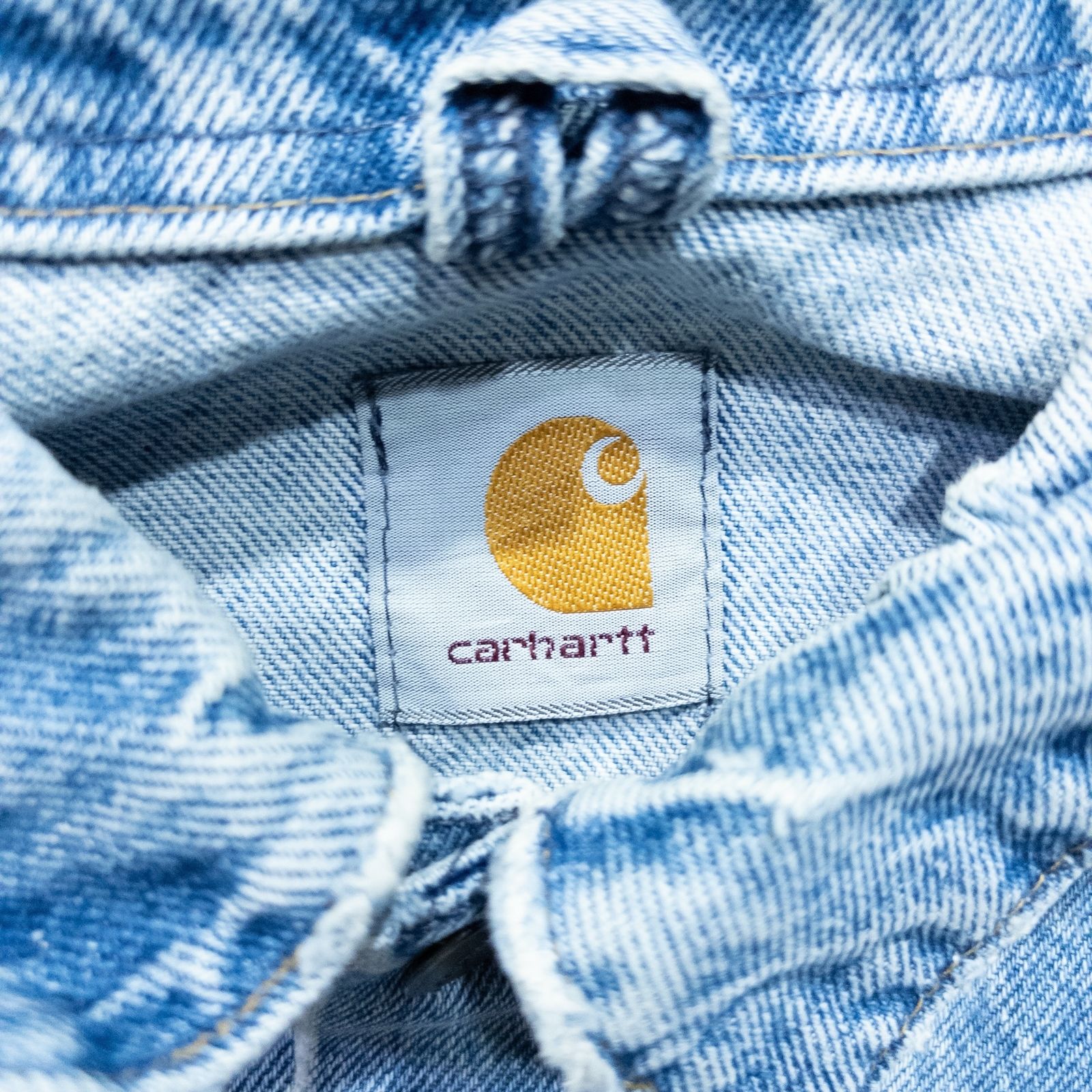 90s Carhartt デニムジャケット アイスブルー ダメージ加工 - メルカリ