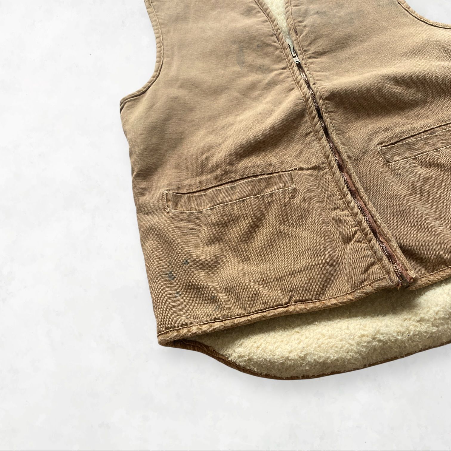 70s Carhartt カーハート ダックベスト ボアライニング MT - メルカリ