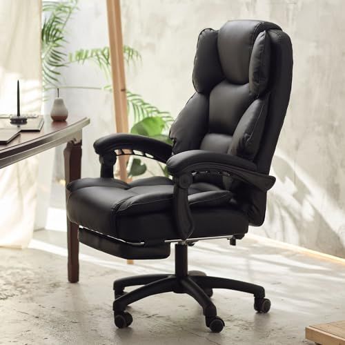  iLooiLoo公式 2026年素材 １年無償き オフィスチェア ゲーミングチェア デスクチェア ブラック ポケットコイル搭載 ゲーミング座椅子 リクライニングチェア 一人掛け 社長椅子 伸縮 なオットマン 回転椅子 オフィスチェア ワークチェア 椅子 チェア