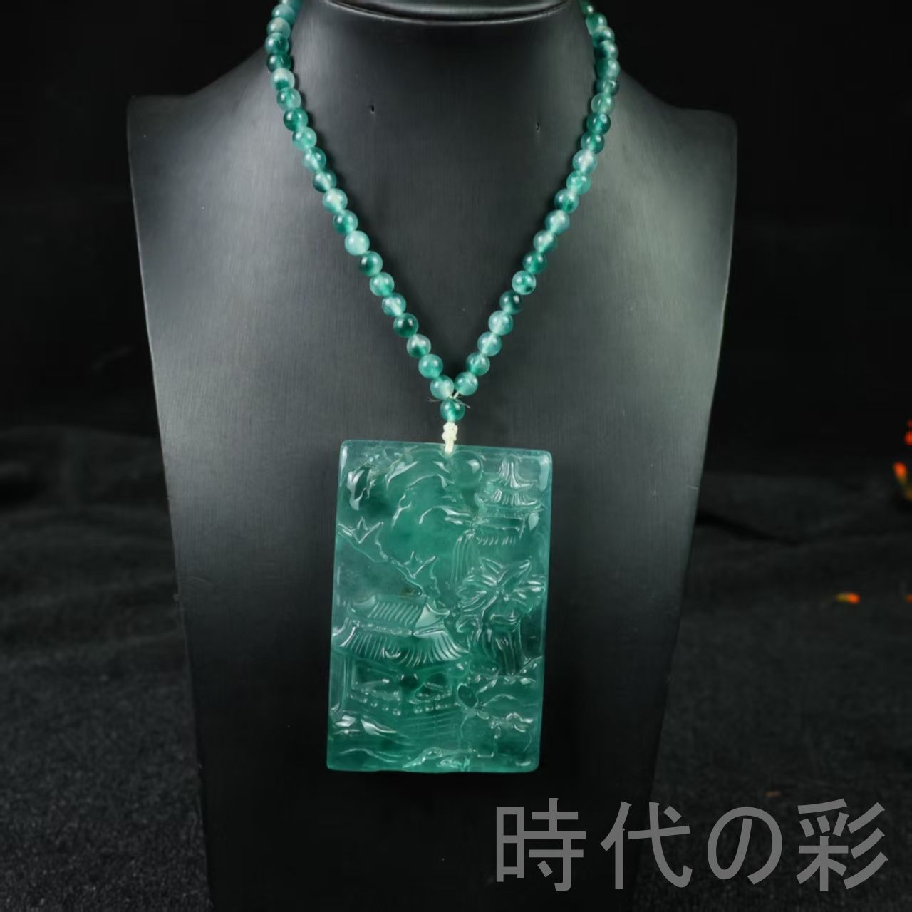 翡翠彫 板指 根付 古美術 根付 ☆百合☆翡翠 幅 翡翠彫板象牙・犀角