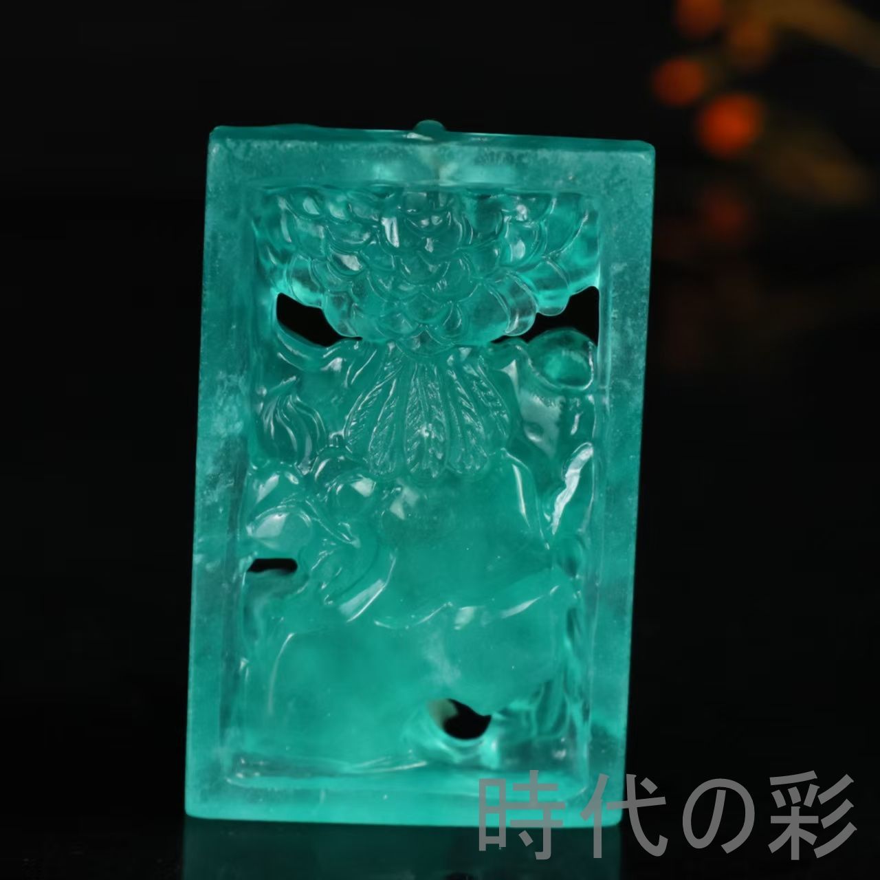高冰種翡翠大鵬展翅彫刻牌』中国古美術ミャンマー天然翡翠大鵬紋精工
