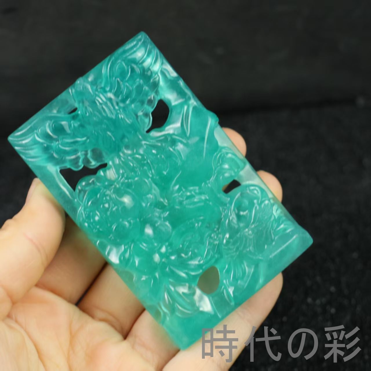 高冰種翡翠大鵬展翅彫刻牌』中国古美術ミャンマー天然翡翠大鵬紋精工