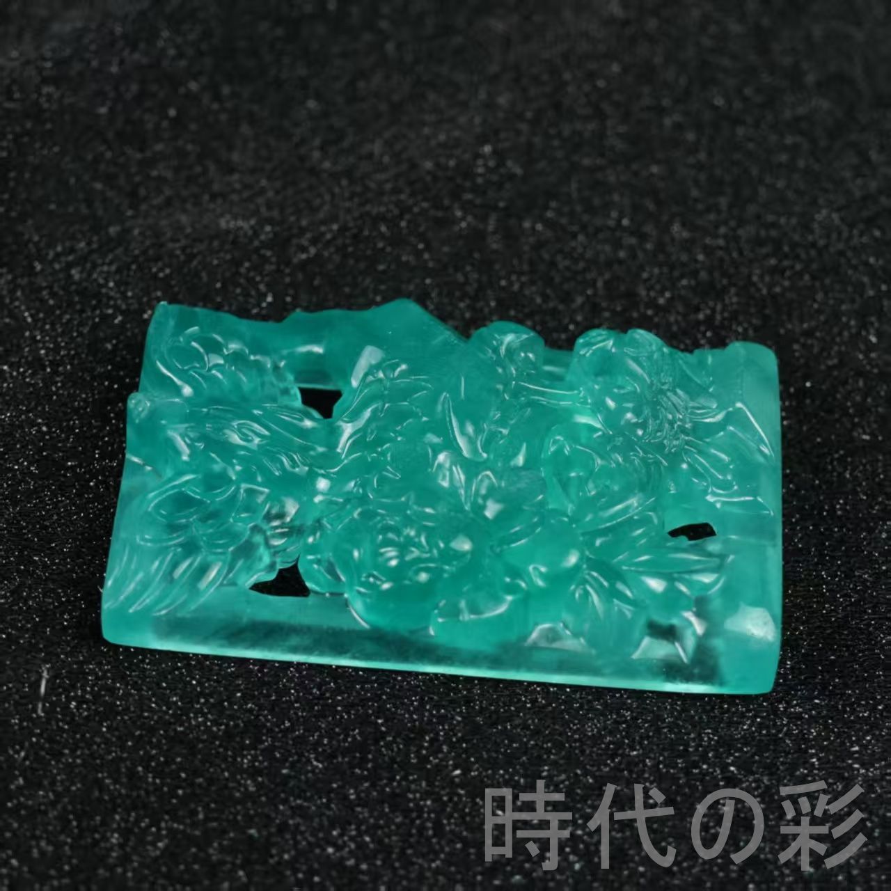 高冰種翡翠大鵬展翅彫刻牌』中国古美術ミャンマー天然翡翠大鵬紋精工