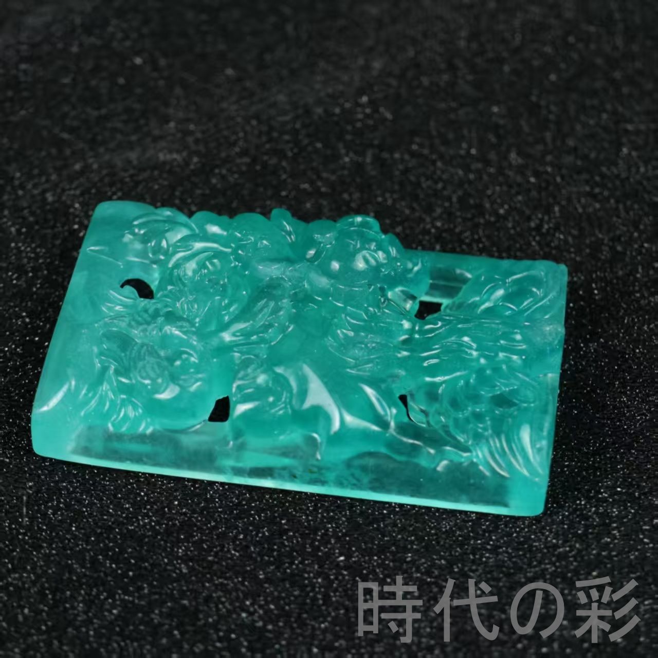 高冰種翡翠大鵬展翅彫刻牌』中国古美術ミャンマー天然翡翠大鵬紋精工